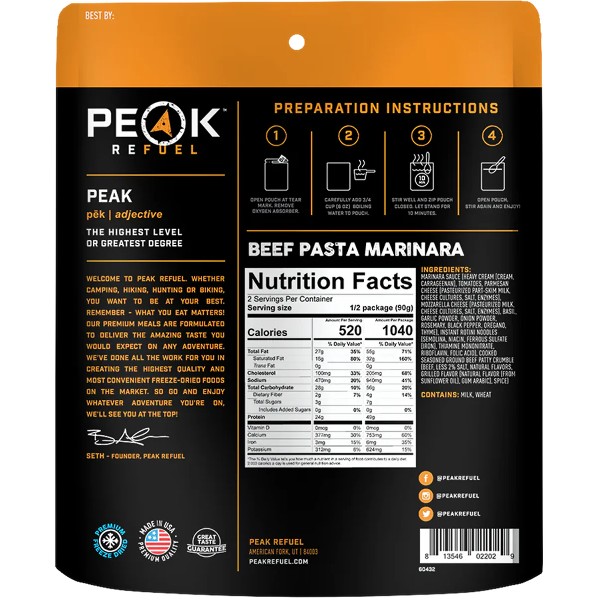 Beef Pasta Marinara (2 Servings) - Image 2