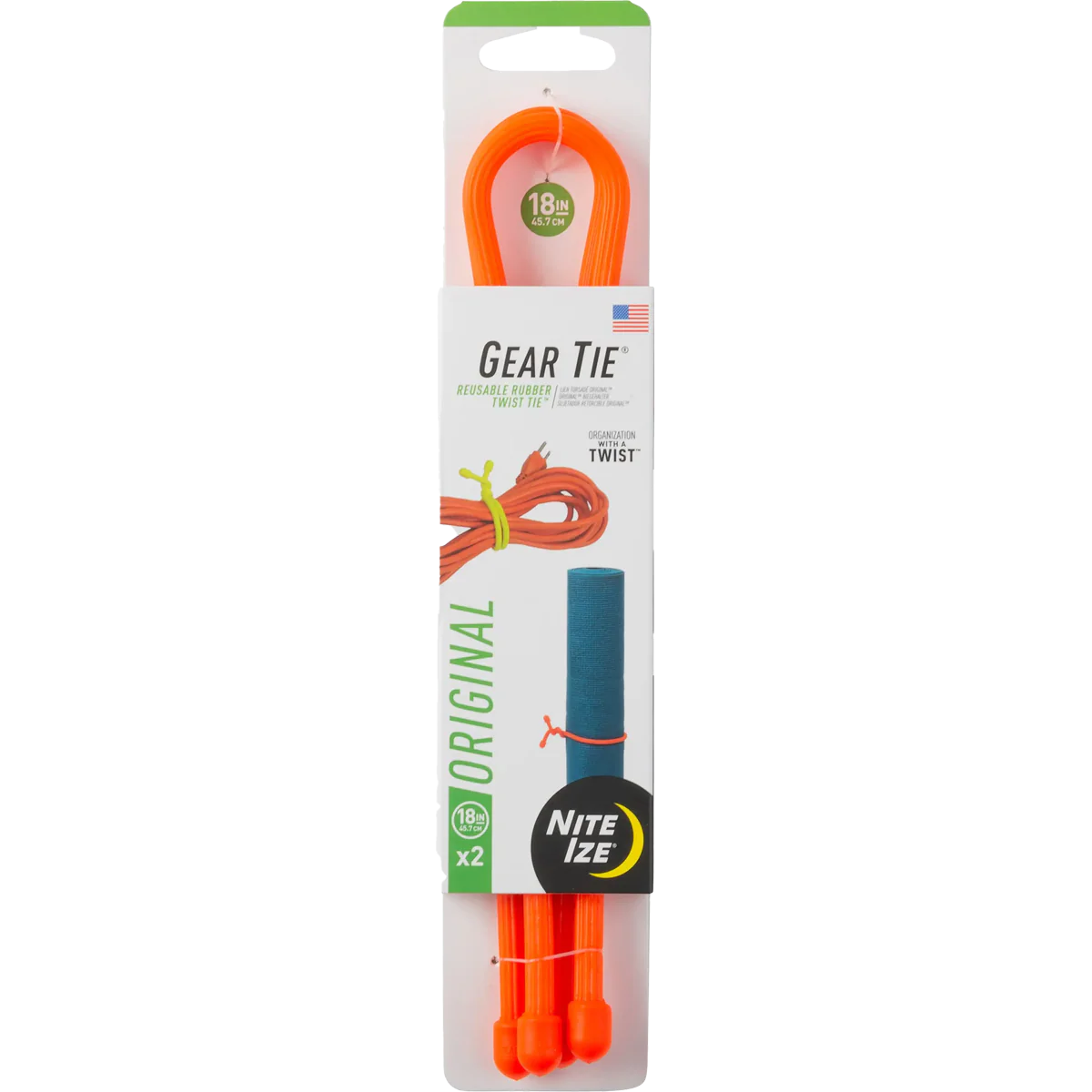 Gear Tie Reusable Rubber Twist Tie 18" - 2 Pack - Image 2