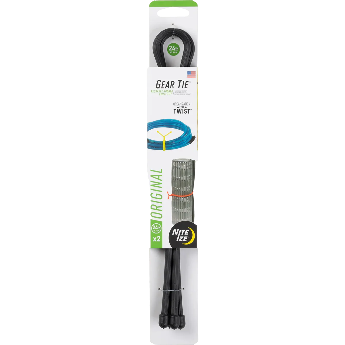 Gear Tie Reusable Rubber Twist Tie 24" -  2 Pack - Image 2