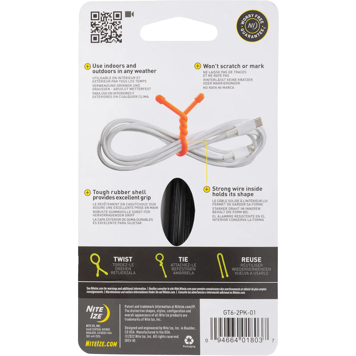Gear Tie Reusable Rubber Twist Tie 6" - 2 Pack - Image 4