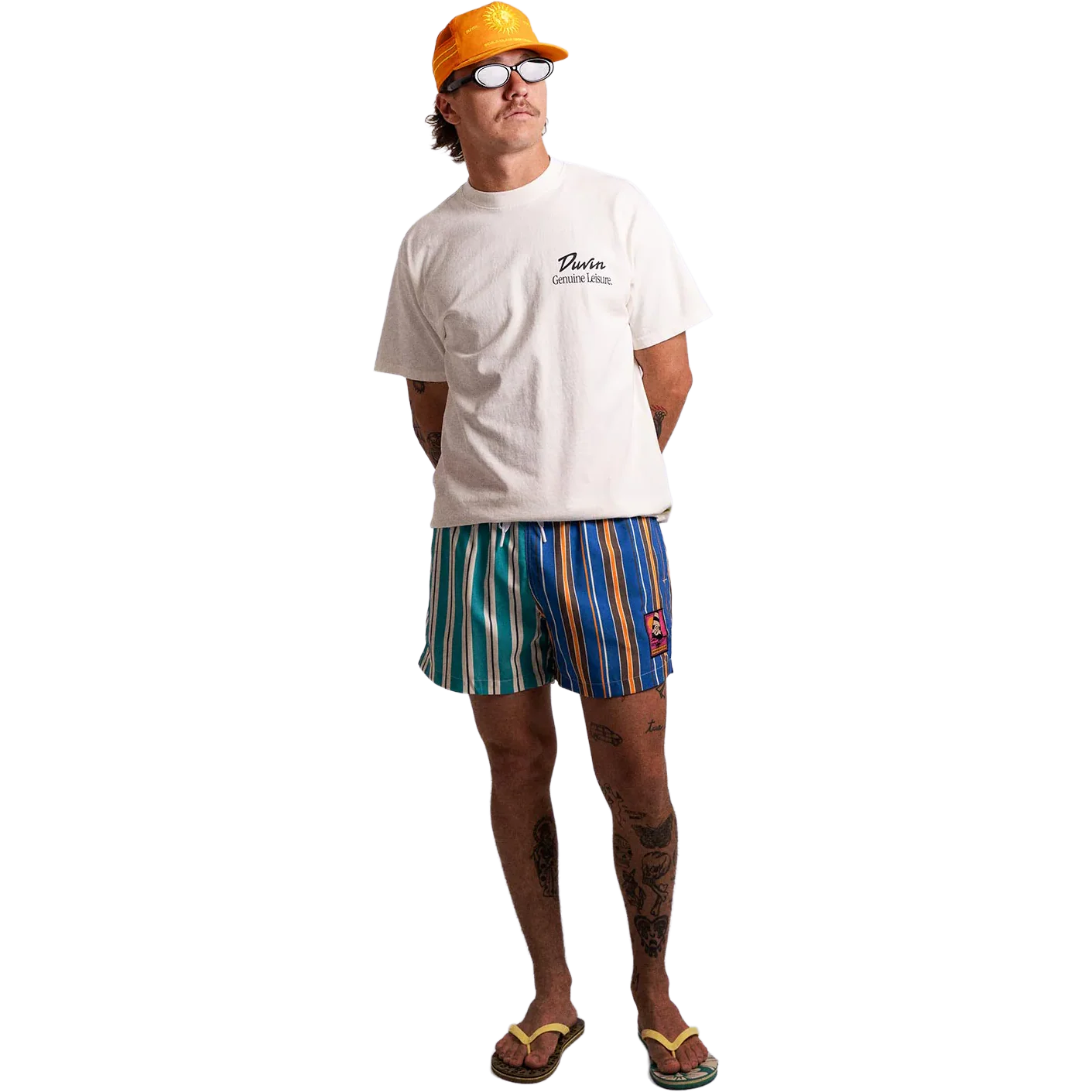 Men's Double Stripes Split Swim Short - Image 4