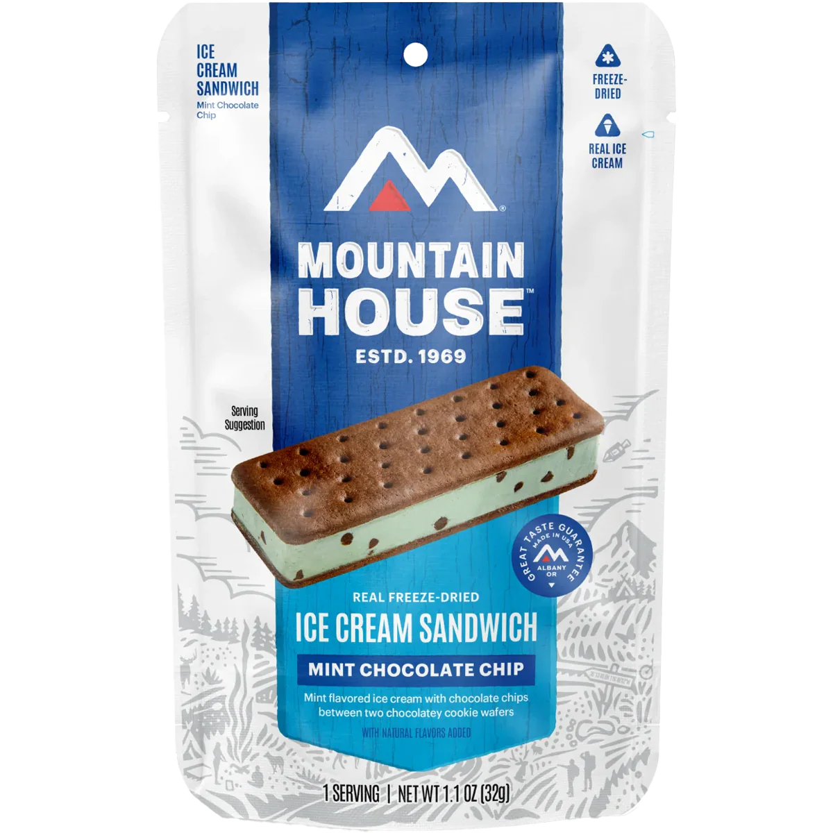 Mint Chocolate Chip Ice Cream Sandwich (1 Serving)