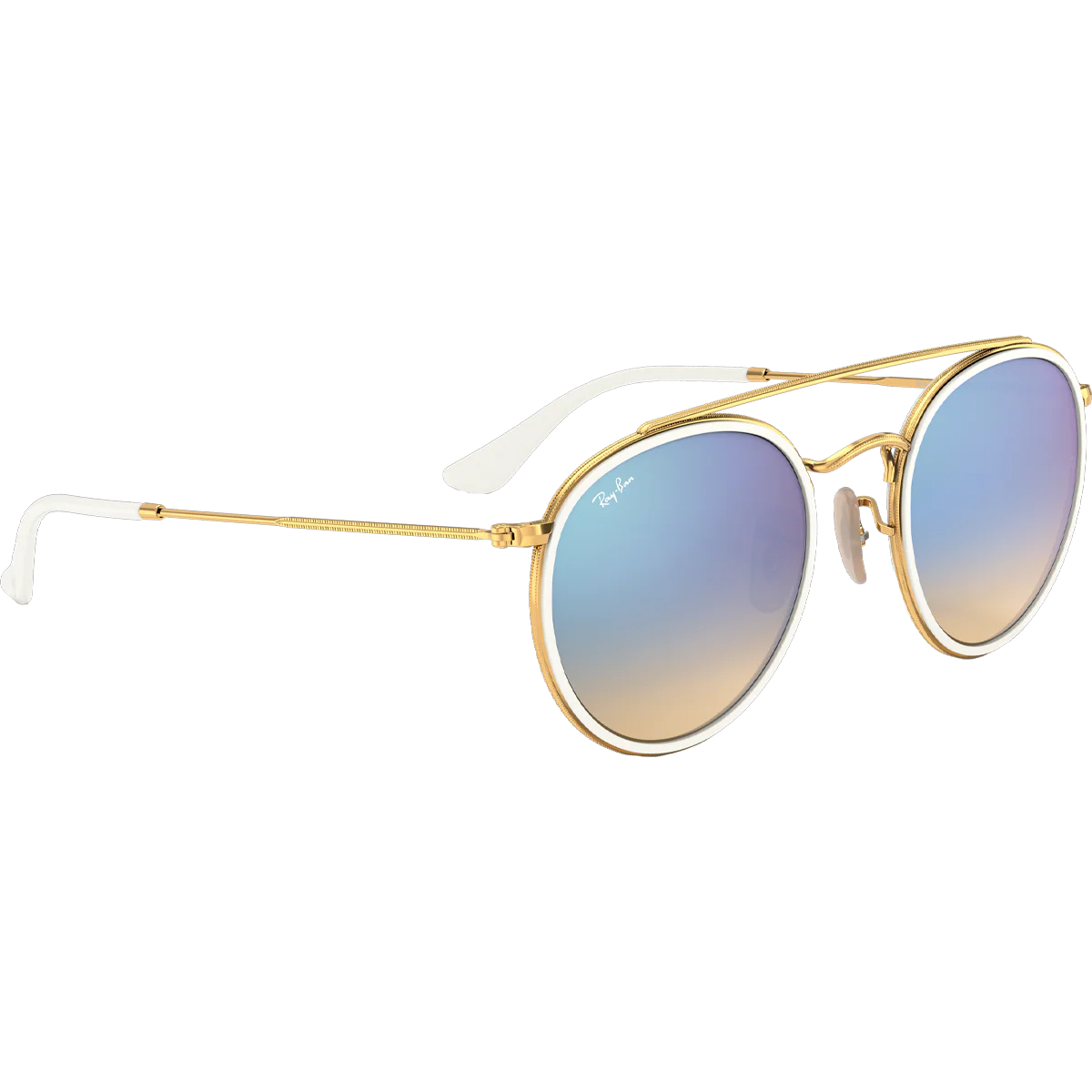 Round Double Bridge - Polished Gold/Blue Flash - Image 4