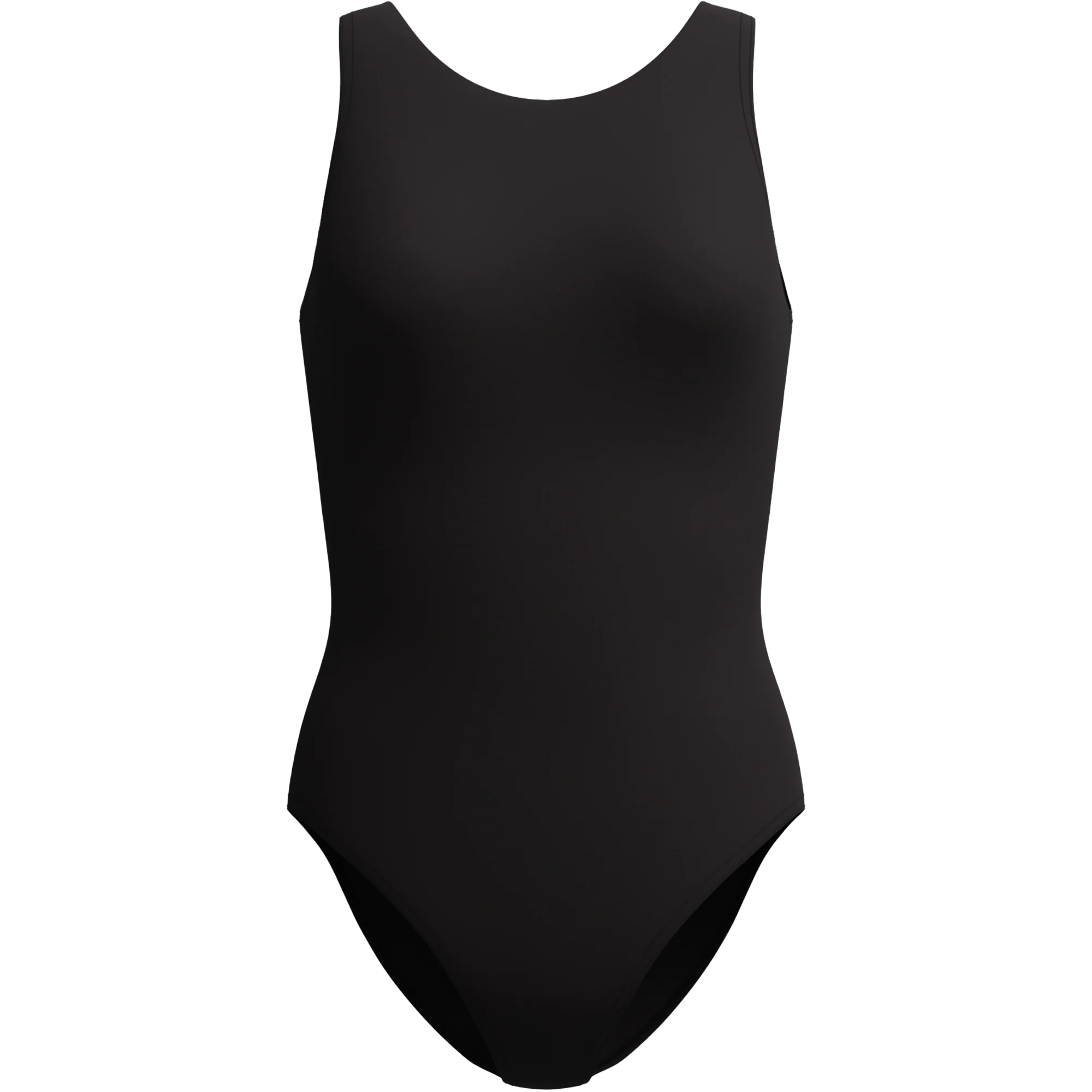 Women's Solid High Neck U Back One Piece - Image 2