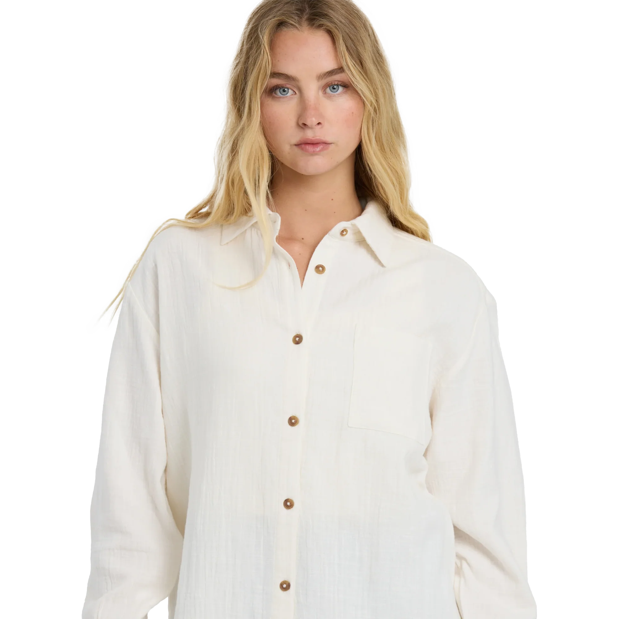 Women's Wanderer Solid Long Sleeve Woven Top - Image 3