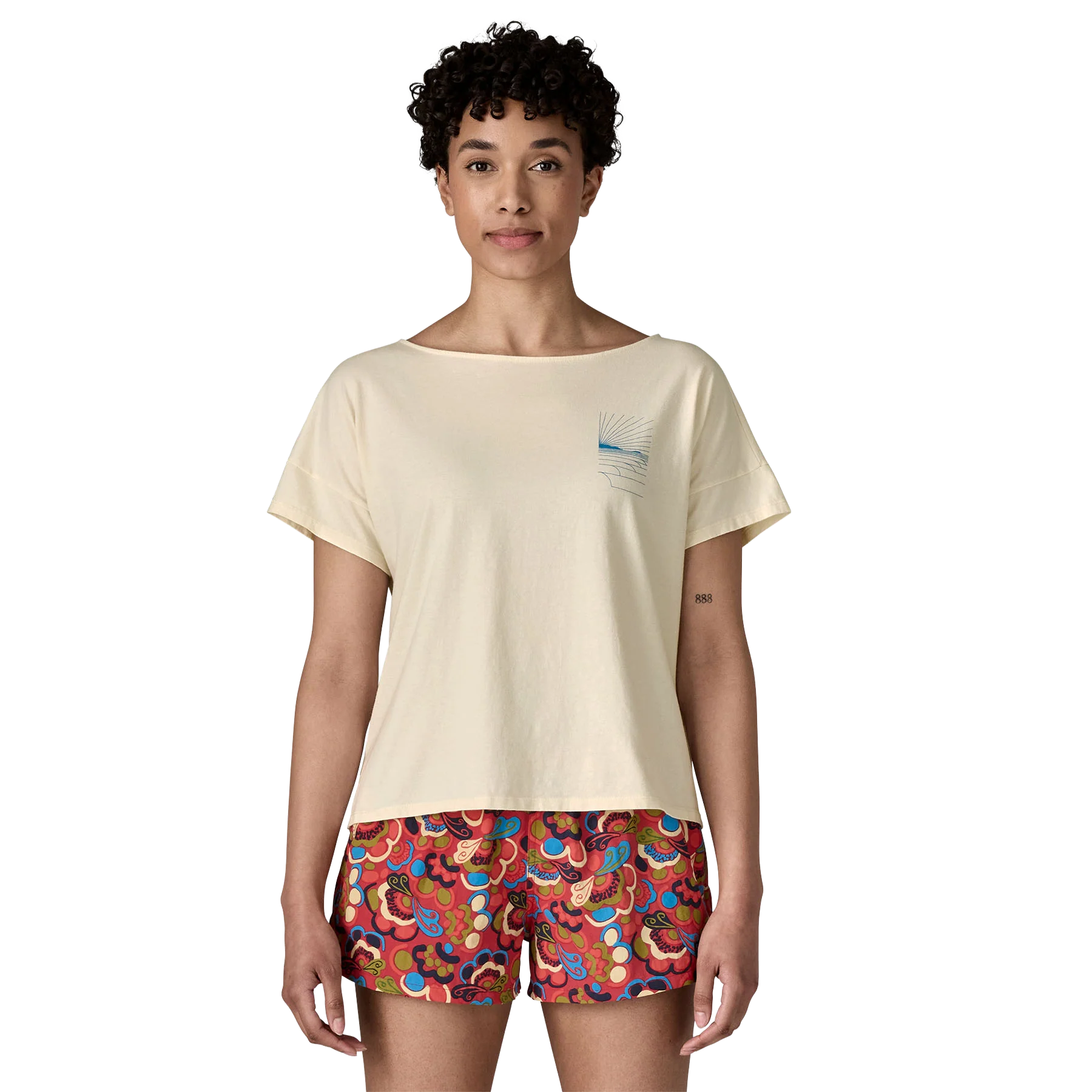 Women's Waves Rolling Relaxed Drop-Sleeve Organic Shirt - Image 2