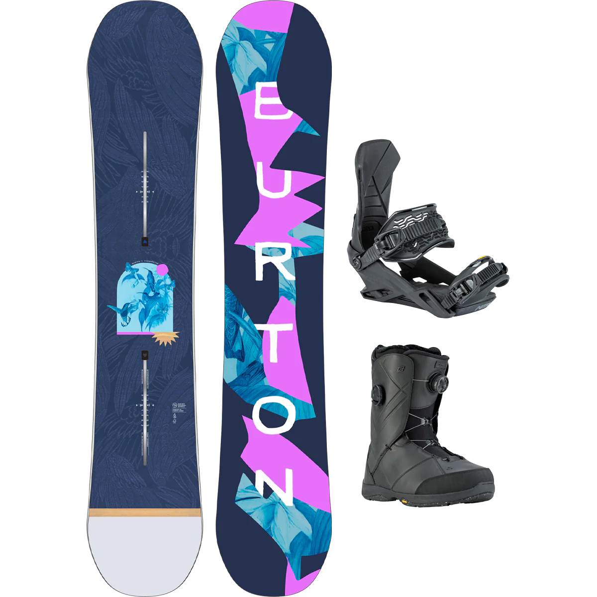 Burton Women's Yeasayer Camber Demo Snowboard Package