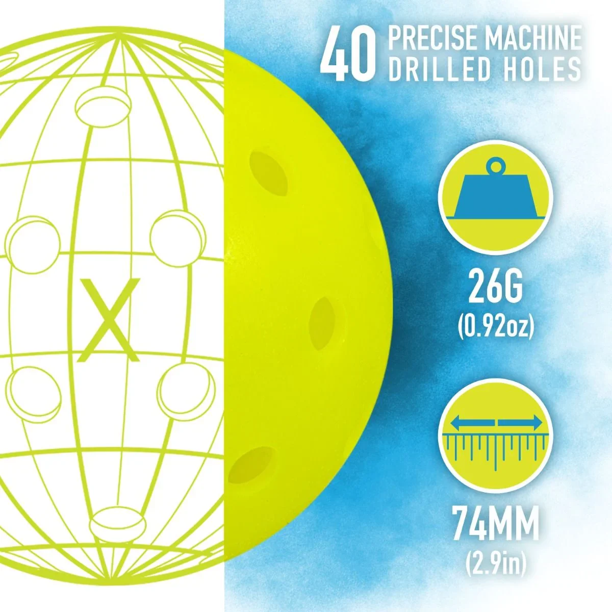 X-40 Outdoor Pickleball (12 Pack) - Image 5