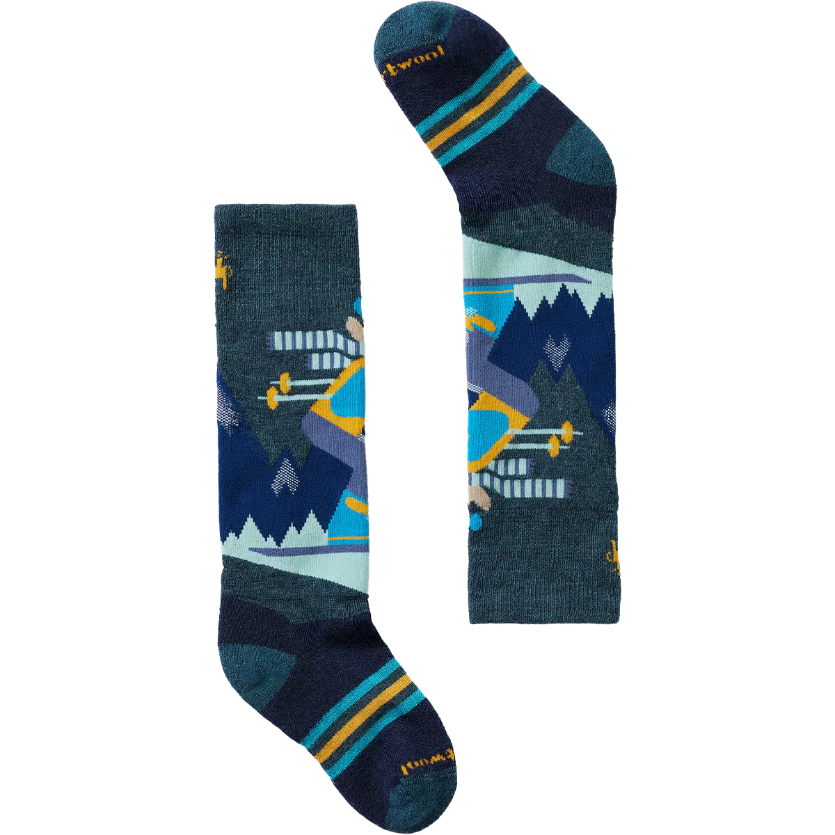 Youth Wintersport Full Cushion Mountain Moose Pattern Over The Calf Socks - Image 3